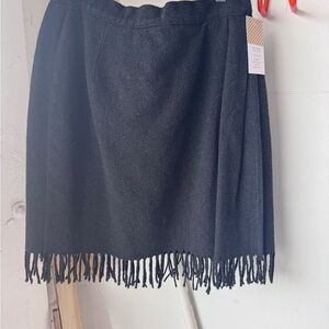 The Limited Black Fringe Mini Skirt